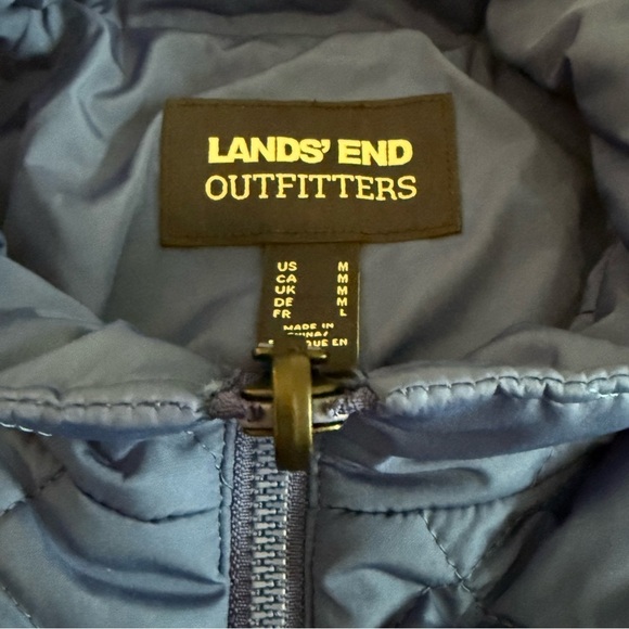 Lands End Royal Blue Quilted Jacket, size medium, puffer jacket - Picture 5 of 7